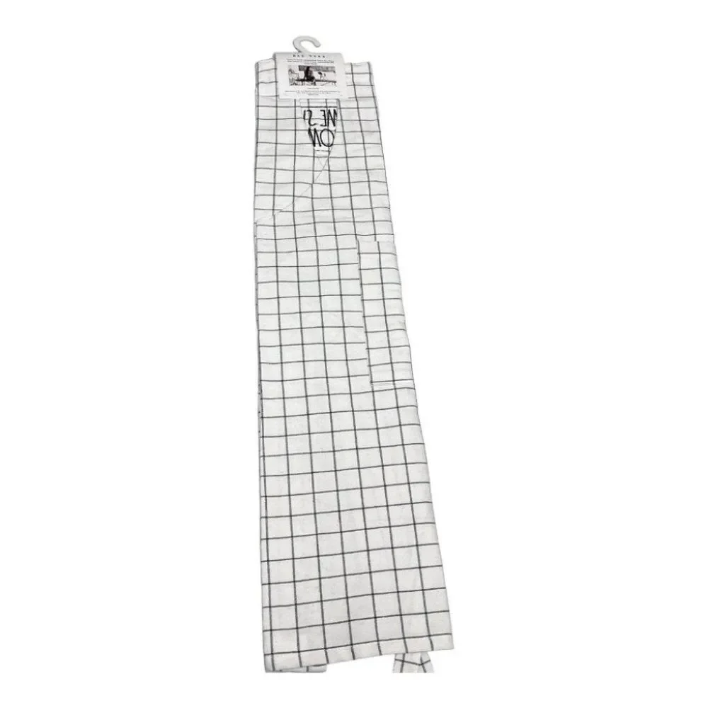 Rae Dunn Blessed /Cook /Home Sweet Home Apron Embroidered Patch‎ Pocket Checked